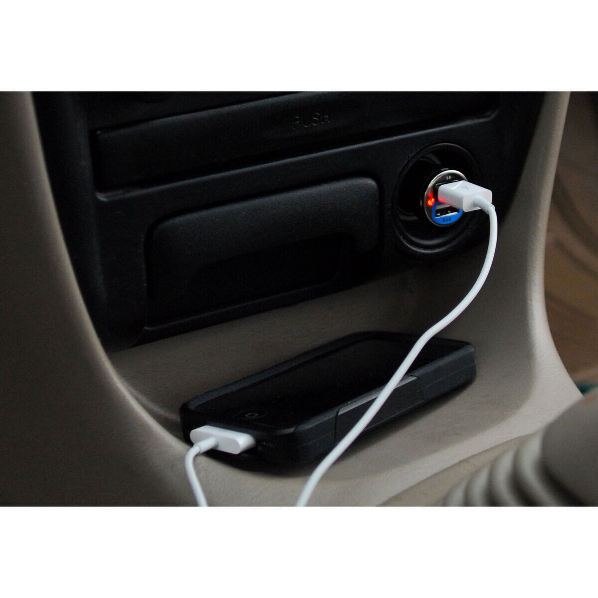 Parts Express DualPort USB Car Charger Adapter for Apple iPhone iPad